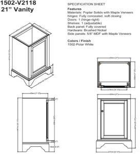 1502V2118s 273x300 - 21" Fairmont Designs Framingham Vanity/Sink Combo