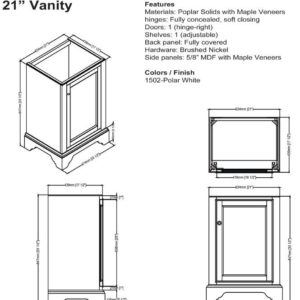 1502V2118s 300x300 - 21" Fairmont Designs Framingham Vanity/Sink Combo