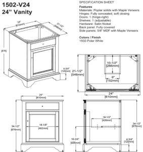 1502V24s 283x300 - 24" Fairmont Designs Framingham Vanity