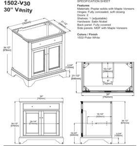 1502V30s 281x300 - 30" Fairmont Designs Framingham Vanity