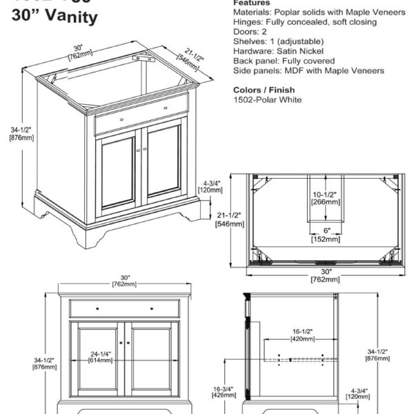1502V30s 600x600 - 30" Fairmont Designs Framingham Vanity