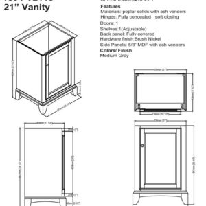 1504V2118s 300x300 - 21" Fairmont Designs Smithfield Vanity/Sink Combo