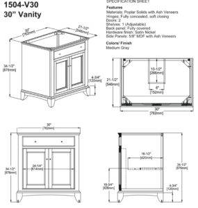 1504V30s 285x300 - 30" Fairmont Designs Smithfield Vanity
