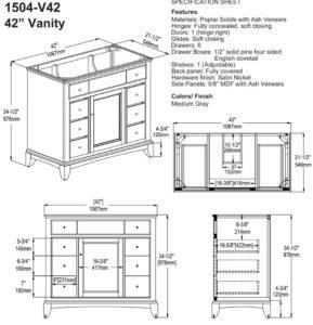 1504V42s 289x300 - 42" Fairmont Designs Smithfield Vanity