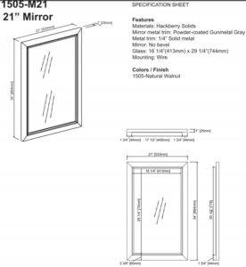 1505M21S 276x300 - 21" Fairmont Designs m4 Wall Mounted Vanity/Sink Combo
