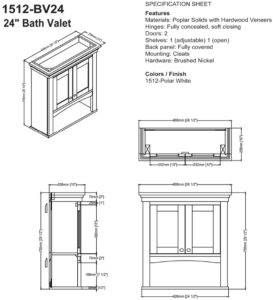1512bv24s 273x300 - 36" Fairmont Designs Shaker Americana  Vanity