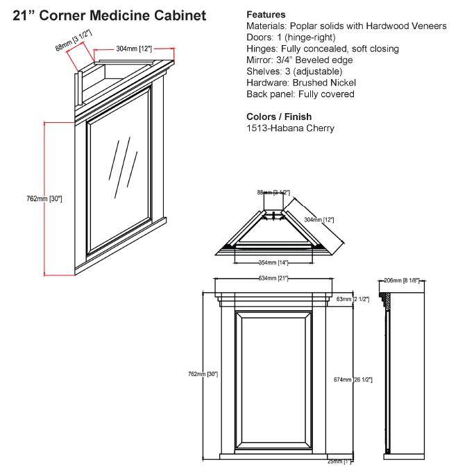 corner bathroom vanity dimensions