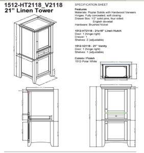 1512ht2118v2118s 282x300 - 36" Fairmont Designs Shaker Americana  Vanity