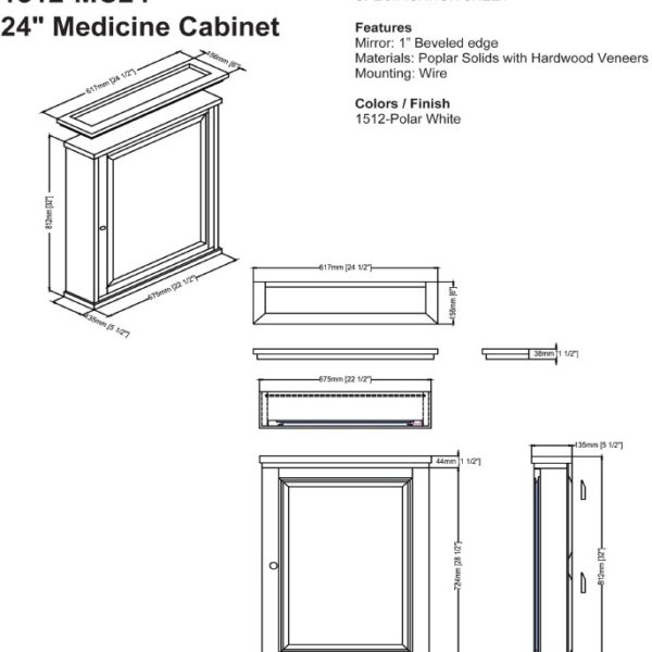 1512mc24s 600x600 - 36" Fairmont Designs Shaker Americana  Vanity