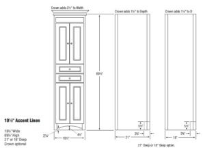19ltacc s 300x219 - Strasser Woodenworks Ravenna 19.5" Linen Tower, 7 Door Styles, 15 Finishes