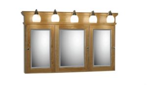 48triviewlights 1 300x175 - Strasser Woodenworks 48" Traditional Tri-View Medicine Cabinet 7 Door Styles, 15 Finishes