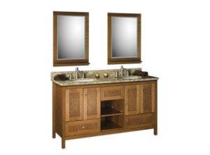 60alkicafe 300x222 - Strasser Woodenworks 60" Alki Cafe Double Sink Vanity, 4 Door Styles, 15 Finishes