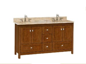 60alkiessence 300x223 - Strasser Woodenworks 60" Alki Essence Double Sink Vanity, 5 Door Styles, 17 Finishes