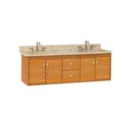 Strasser Woodenworks 60" SoDo Double Sink Wall Mount Vanity, 4 Door Styles, 15 Finishes