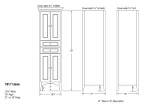 furlinen s 300x212 - Strasser Woodenworks Wallingford 19.5" Linen Tower, 7 Door Styles, 15 Finishes