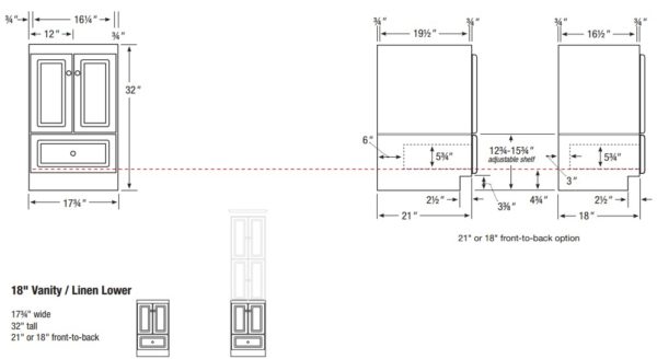 ml1832ls 600x328 - Strasser Woodenworks Montlake 18" Linen Tower, 7 Door Styles, 15 Finishes