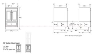 ml18sl 300x174 - Strasser Woodenworks Montlake 18" Linen Tower, 7 Door Styles, 15 Finishes