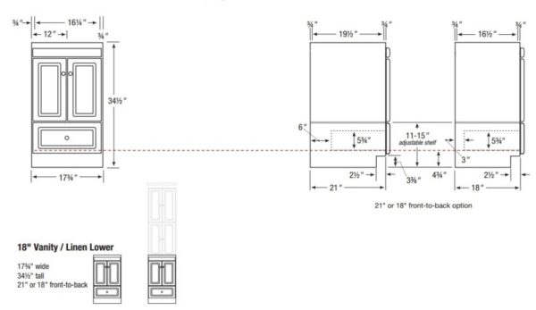 ml18sl 600x347 - Strasser Woodenworks Montlake 18" Linen Tower, 7 Door Styles, 15 Finishes