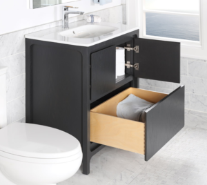 8074COPEN 300x268 - 31.5" Lacava Aquatre Vanity Base & Sink-Avail in Multiple finishes AQT-F-32