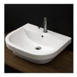 23 5/8"  Lacava Piazza Wall Mount Sink-Opt Shroud & Pedestal 6050