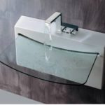 27.5"  Lacava Block Wall Mount Sink w/glass lav 4500G