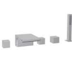 Artos Milan Square Roman Tub set w/handshower-5-Hole F402-6