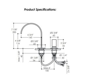 13010S 300x268 - Lacava Arch Two Hole Faucet 13010