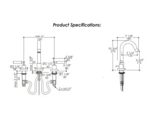 1583S 300x249 - Lacava Cigno Widespread Faucet-Lever Handle 1583.1