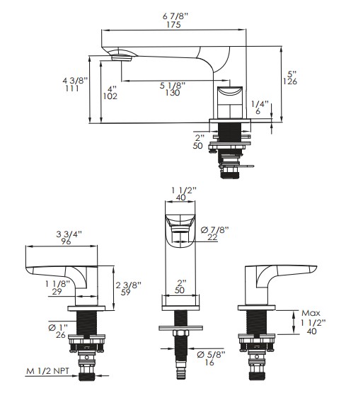 4103S - Lacava Flou Contemporary Widespread Faucet 4103