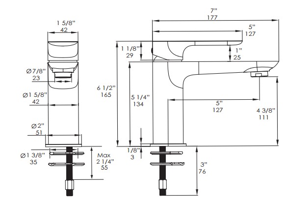 4110S - Lacava Flou Contemporary Single hole Faucet 4110