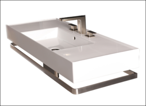 Wall mount sink with towel bar